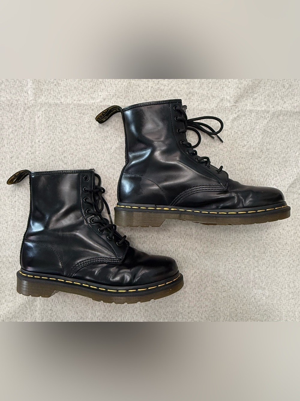 Dr. Martens 1460W Black Smooth‎ Leather 8-Eye Combat Boots Size 9